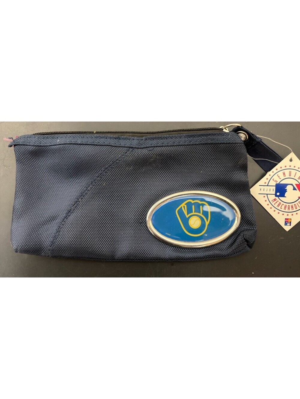 Vintage Milwaukee Brewers Navy Blue Wristlet Pink Interior (New With Tag) 4.5”x9